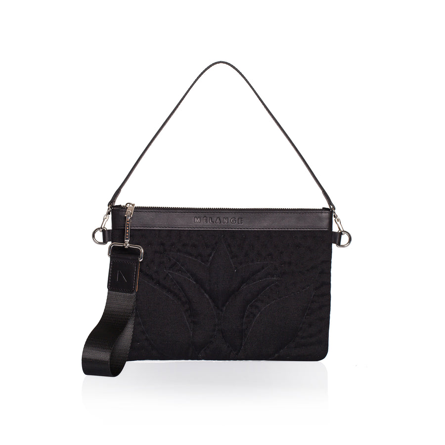 Black Cotton Clutch